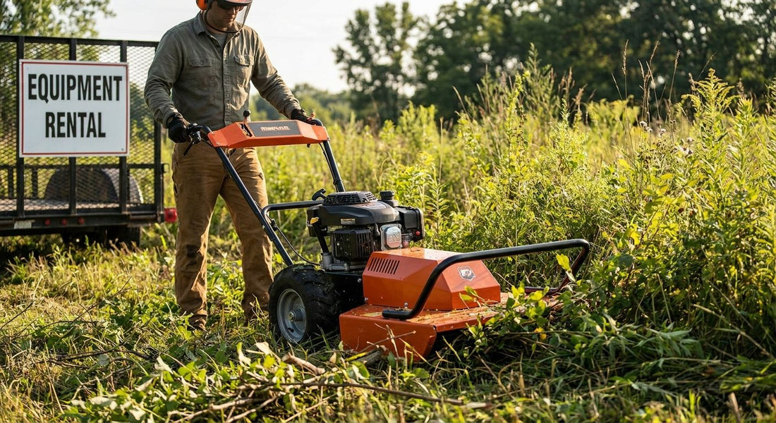 Brush cutter rental for clearing overgrown lots