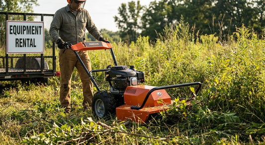 Brush cutter rental for clearing overgrown lots