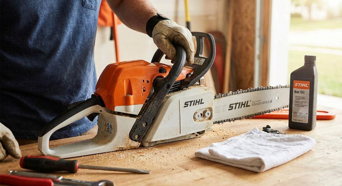 How to maintain a Stihl chainsaw between jobs