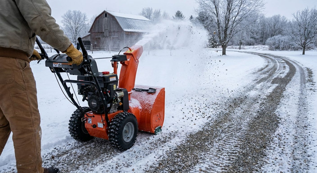 Two-stage snow blowers for gravel driveways